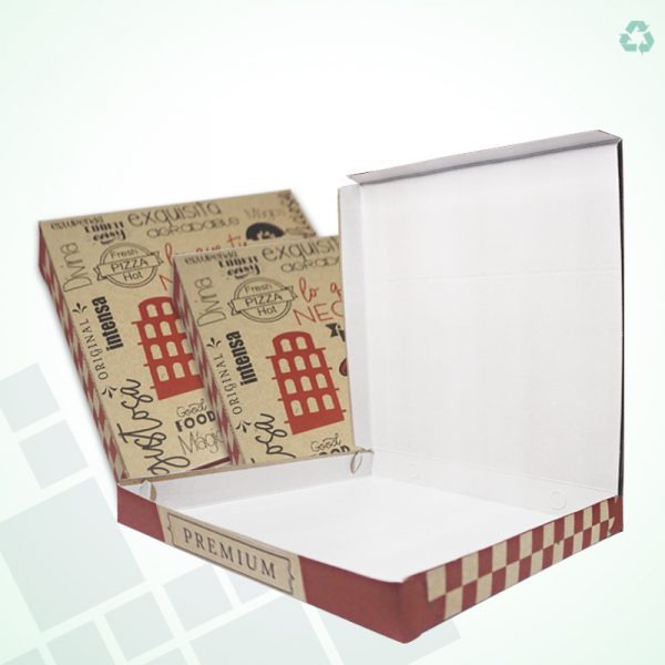 Caja Pizza Cartulina Kraft Plastificada